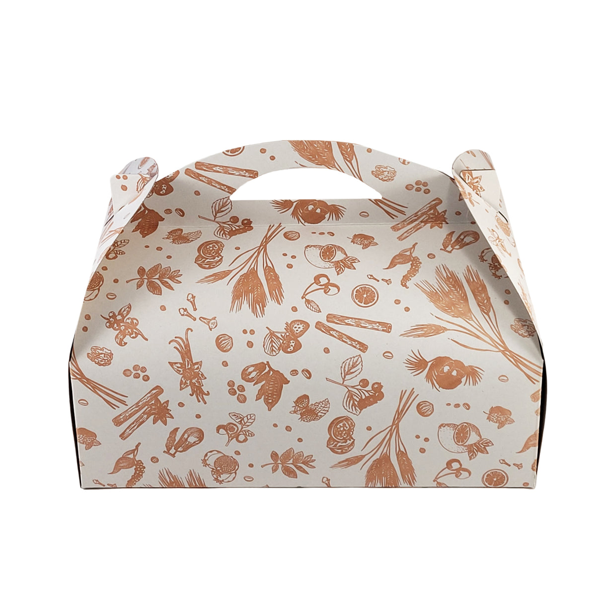 Cutie pentru tort, alb cu imprimeu floral, 34x25x12.5cm
