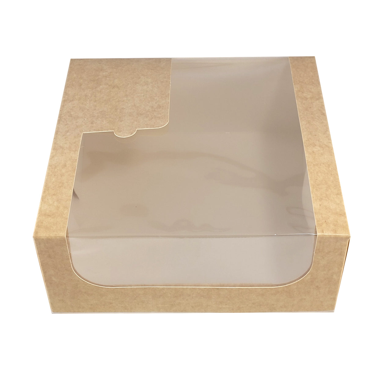 Cutie pentru prăjituri, Kraft Natural, cu fereastră, 24x24x10cm