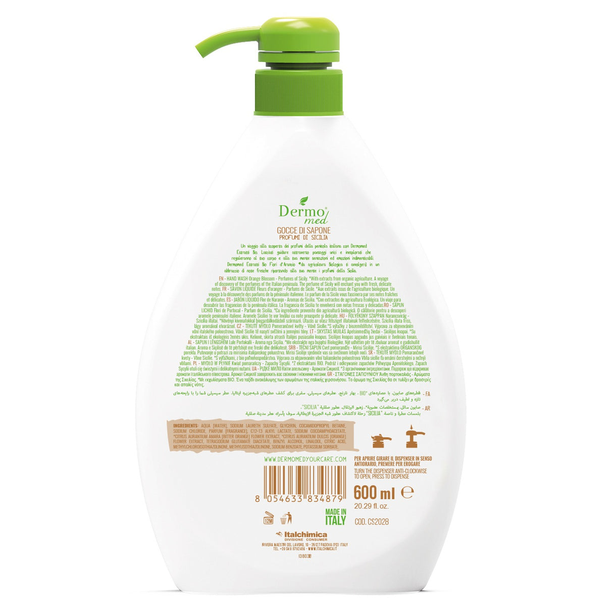 Crema de sapun cu flori de portocale, Dermomed, 600 ml