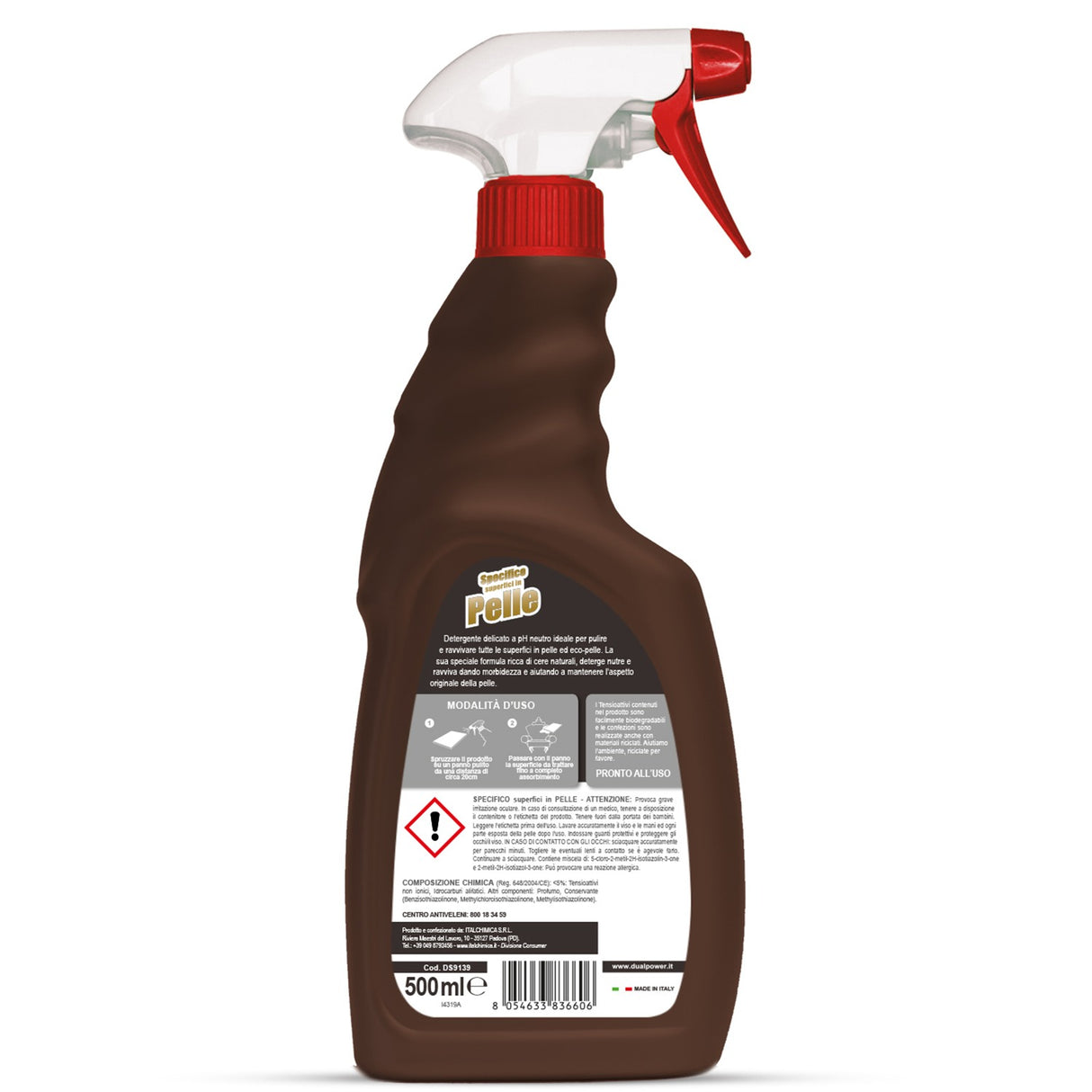 Detergent pentru piele, Dual Power Specifico Pelle, 500 ml