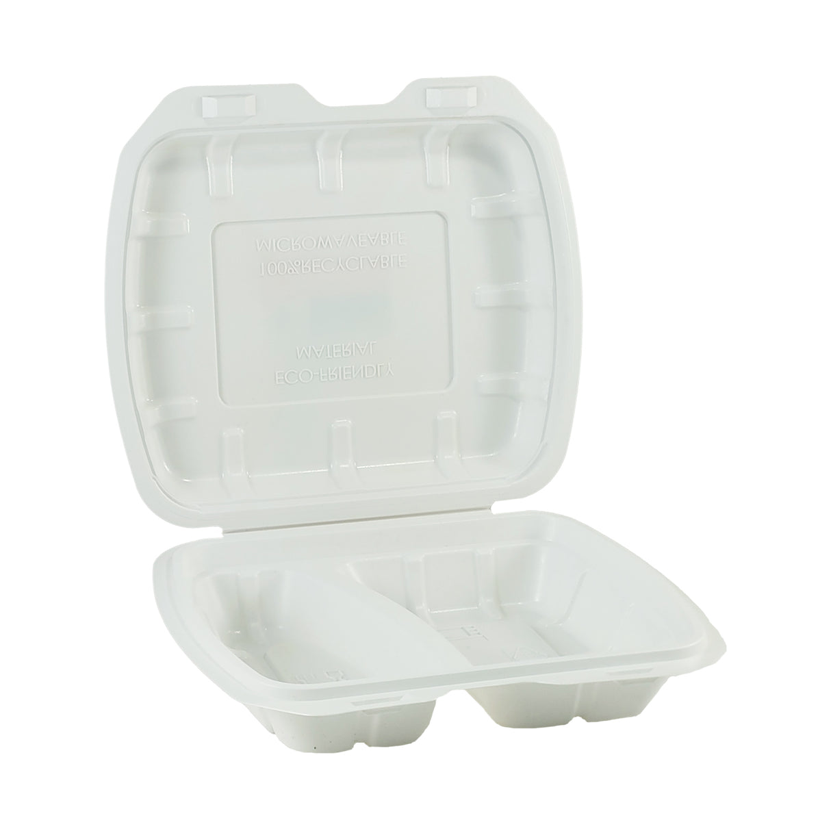 Caserolă pentru catering, cu capac atașat, polipropilenă, 2 compartimente, 22x19 cm, (100 buc/set)