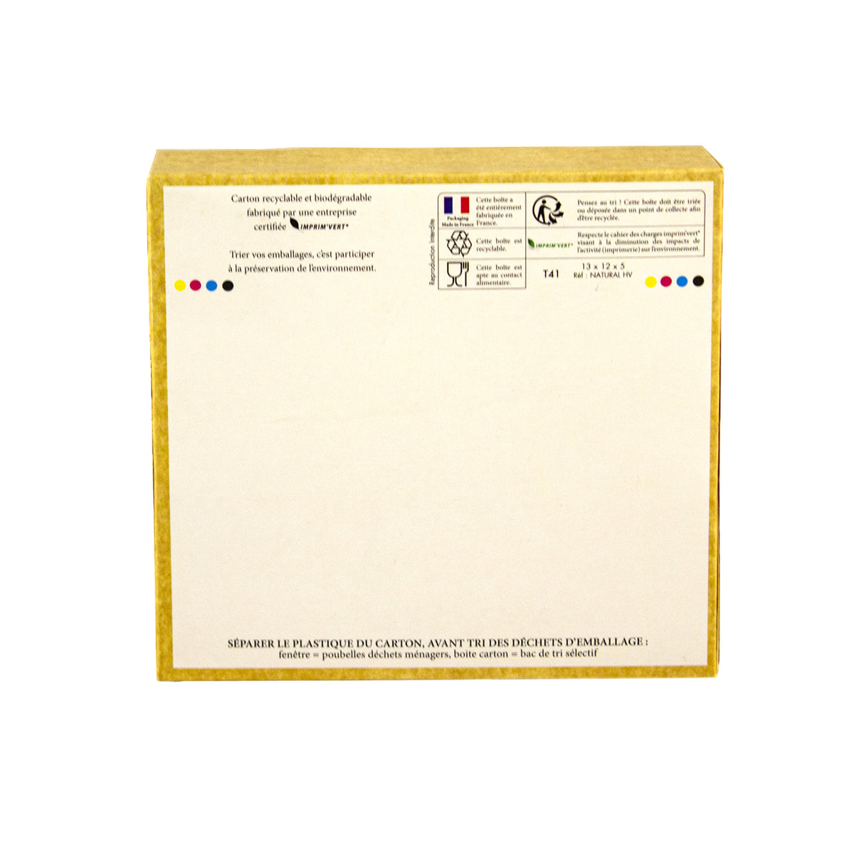 Cutie pentru prăjituri, kraft natural, cu fereastră, 13x12x5 cm