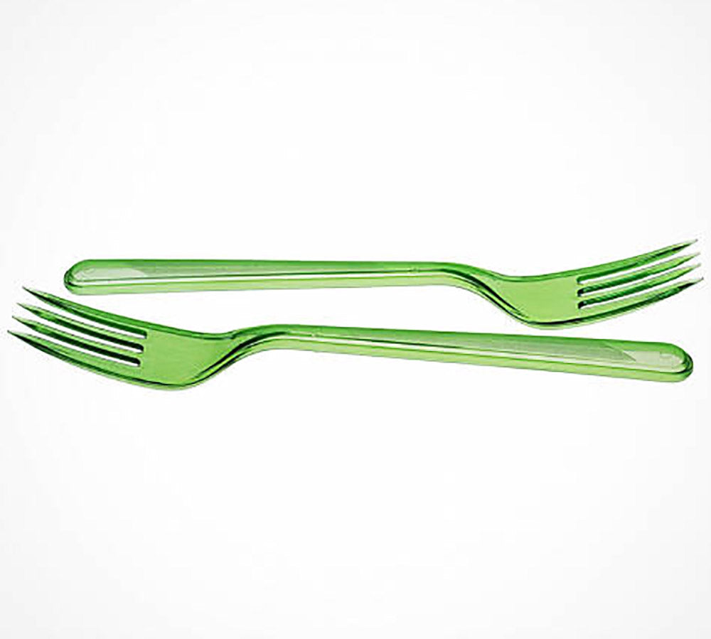 Furculite de plastic cristal verde, (25buc/set)