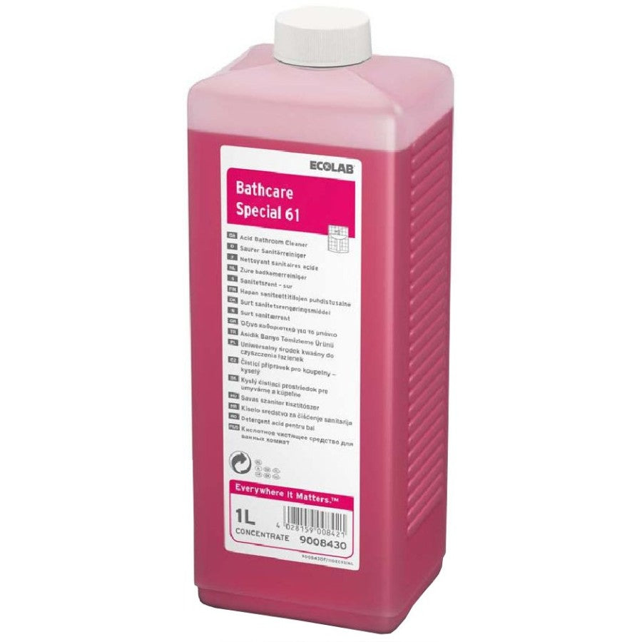 Ecolab Bathcare Special 61, detartrant/anticalcar pentru băi, 1L