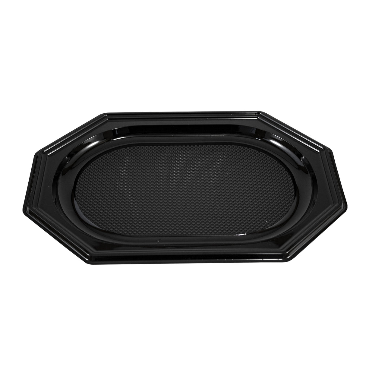 Platou pentru aperitiv, oval, negru, cu capac transparent, 34x25 cm, 10 bucăți/ set