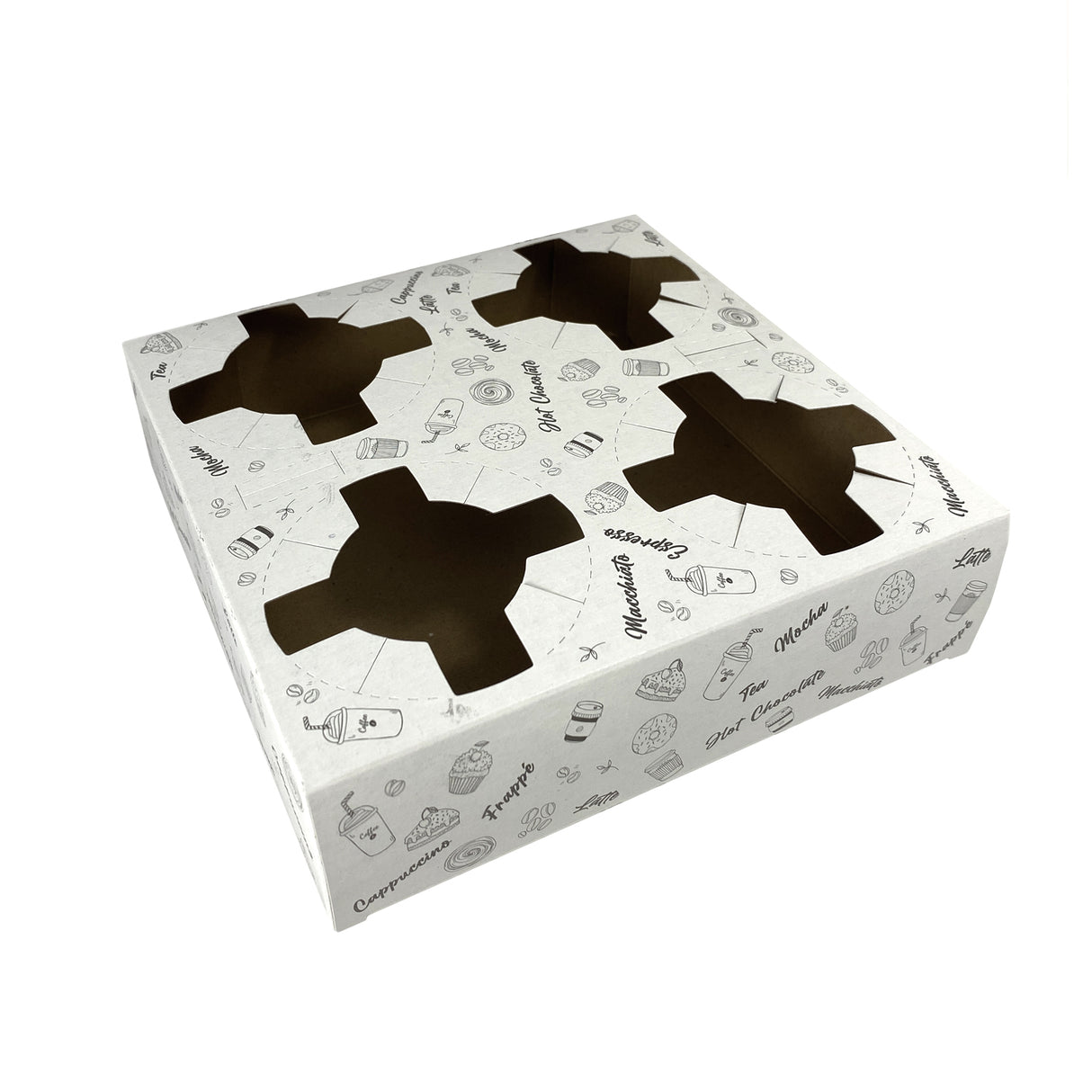 Suport pentru 4 pahare, din carton, cu imprimeu