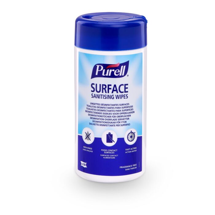 Purell, șervețele pentru dezinfectarea suprafețelor, 100 bucăți/cutie