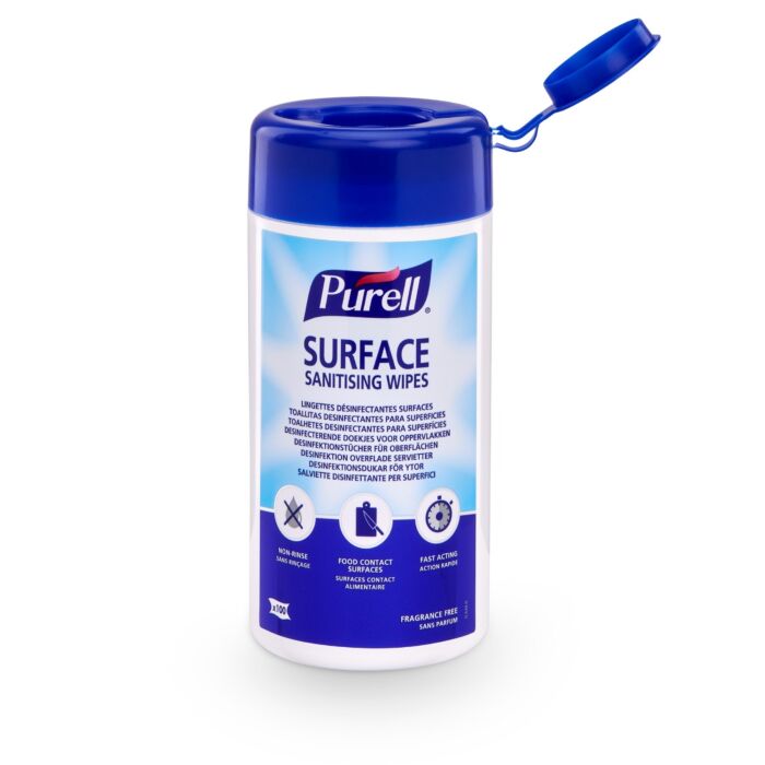 Purell, șervețele pentru dezinfectarea suprafețelor, 100 bucăți/cutie