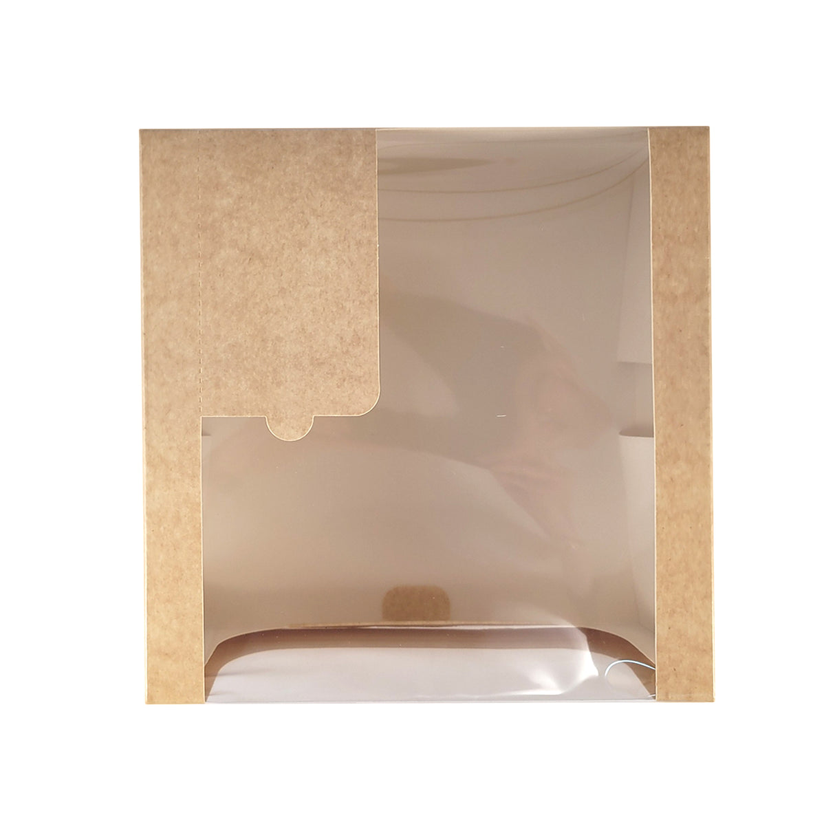 Cutie pentru prăjituri, Kraft Natural, cu fereastră, 24x24x10cm