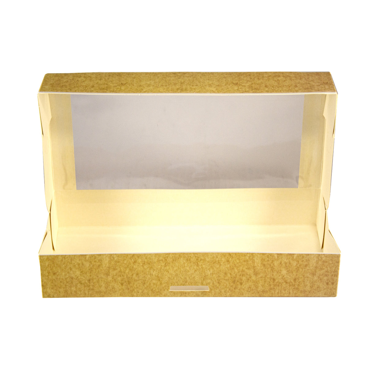 Cutie pentru prăjituri, kraft natural, cu fereastră, 32x14x5 cm