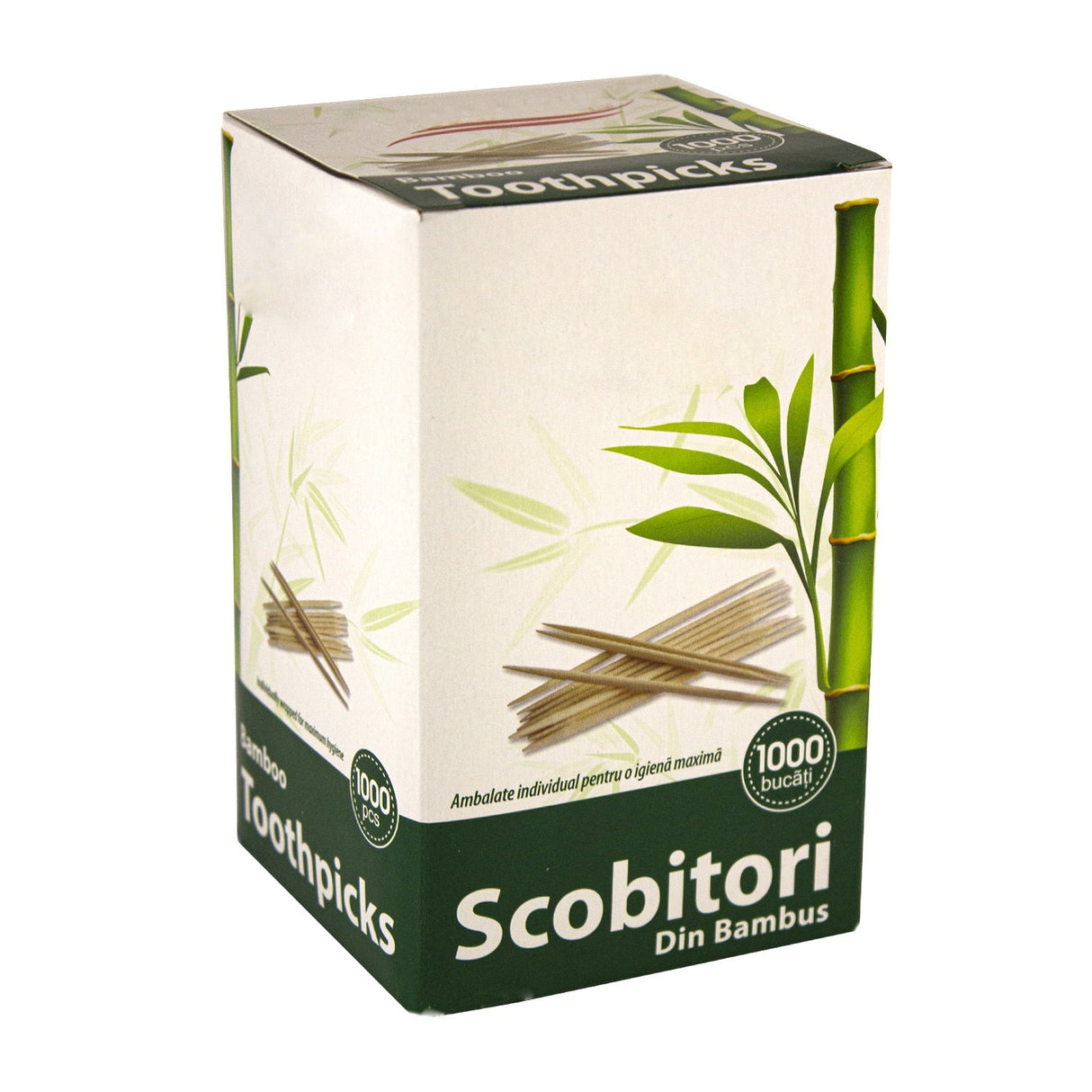 Scobitori din lemn, ambalate individual, 68 mm, (1000 buc/set)