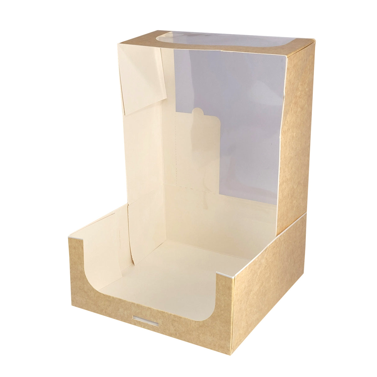 Cutie pentru prăjituri, Kraft Natural, cu fereastră, 24x24x10cm