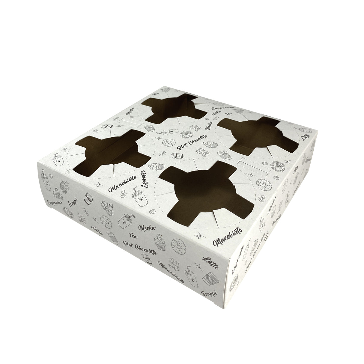 Suport pentru 4 pahare, din carton, cu imprimeu