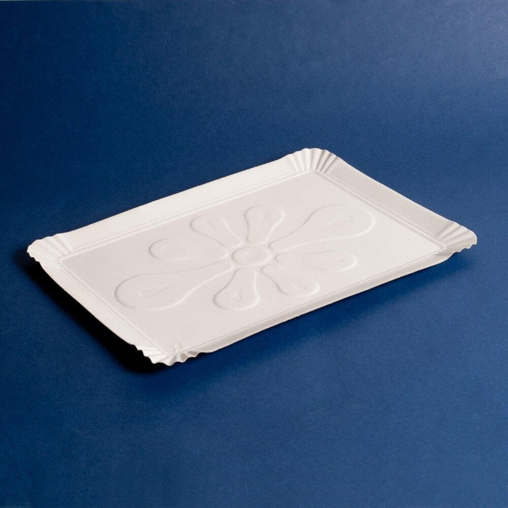 Tăviță pentru prăjituri, din carton, T11, alb, 24,5 x 24,5 cm, (100 buc/set)