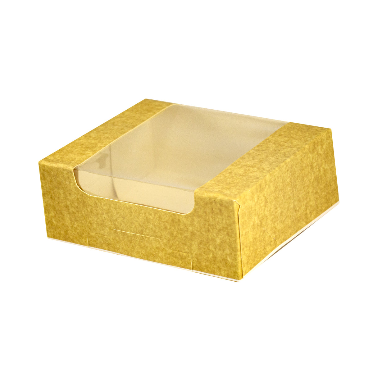 Cutie pentru prăjituri, kraft natural, cu fereastră, 13x12x5 cm