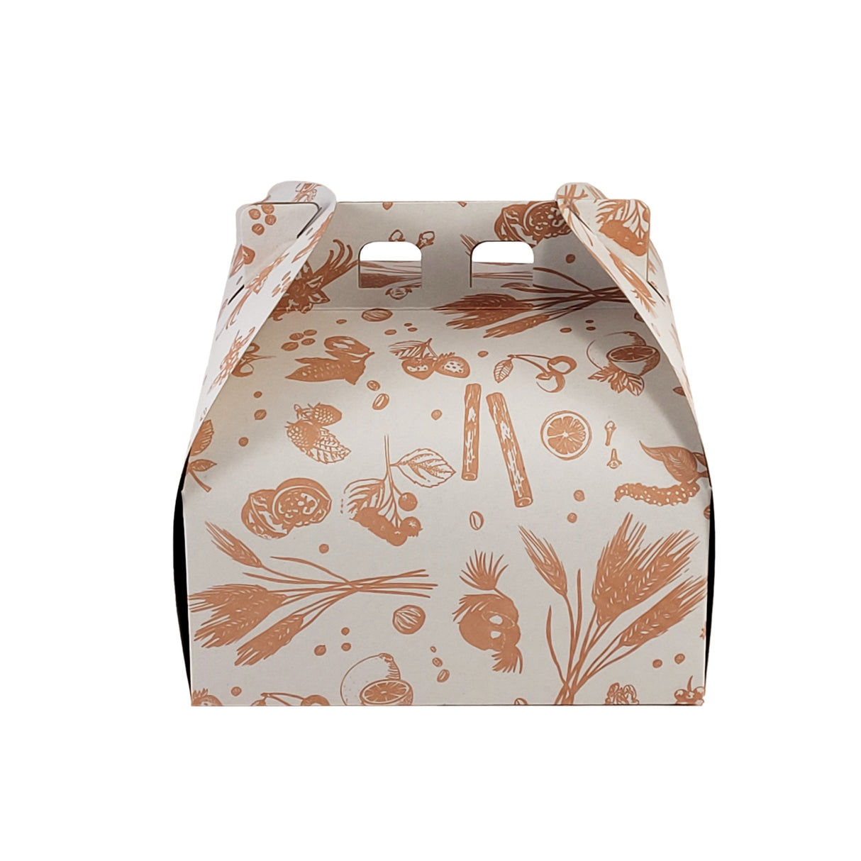 Cutie pentru tort, alb cu imprimeu floral, 20x20x12.5cm