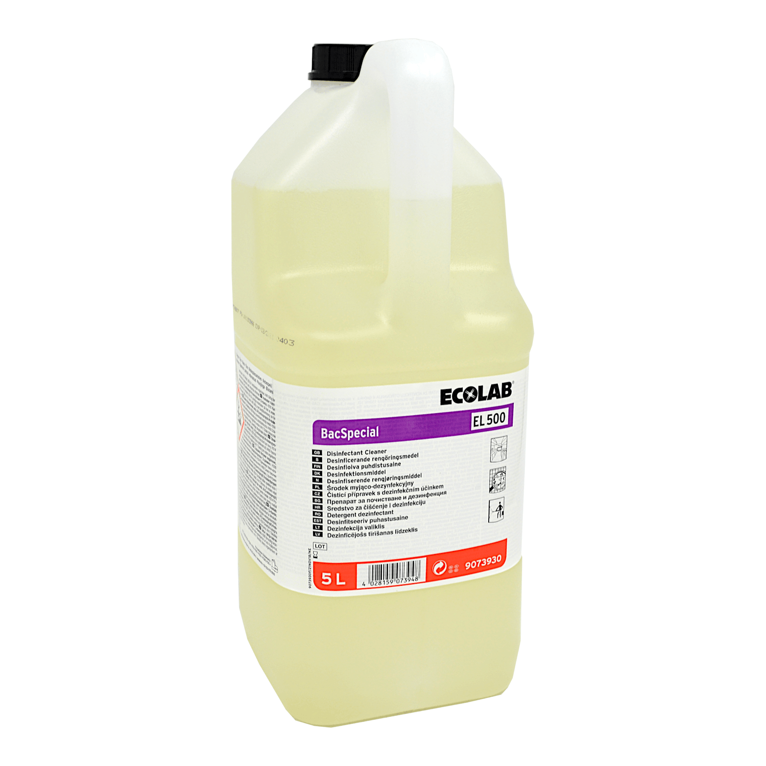 Ecolab Bac Special EL 500, detergent dezinfectant alcalin pentru zone de preparare alimente, cu aviz biocid MS, 5L