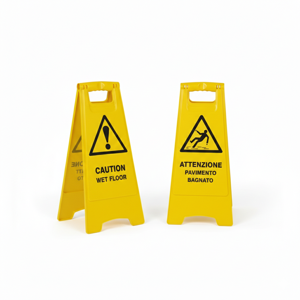 Indicator de avertizare „Pericol pardoseală umedă”, IPC