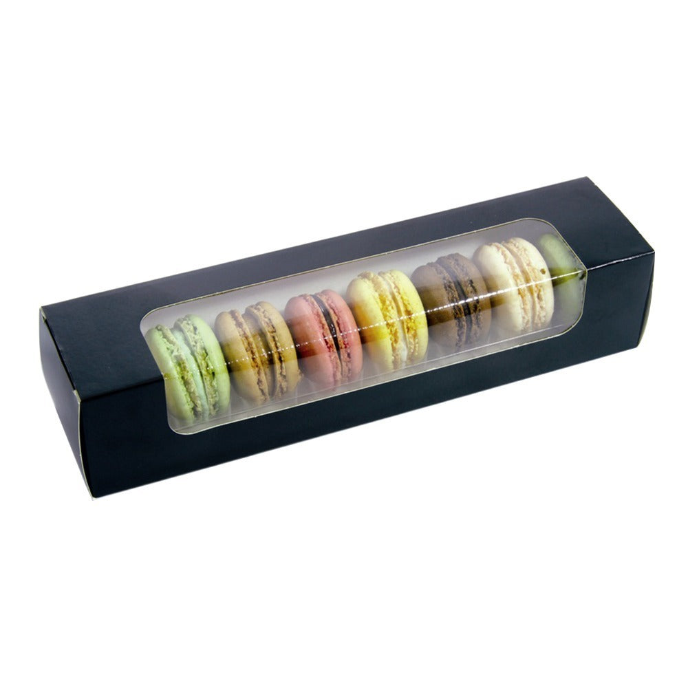 Cutie pentru 8 macarons, cu fereastră și suport