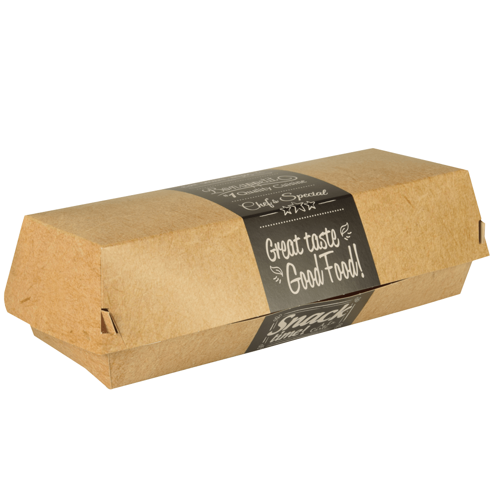 Cutie din carton pentru sandwich baghetă, 22x8,5x7,5cm, (50buc/set)