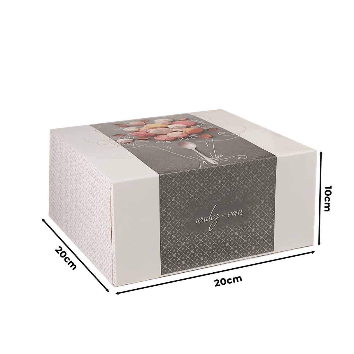 Cutie pentru prăjituri Rendez Vous, cu capac atașat, 20x20x10 cm