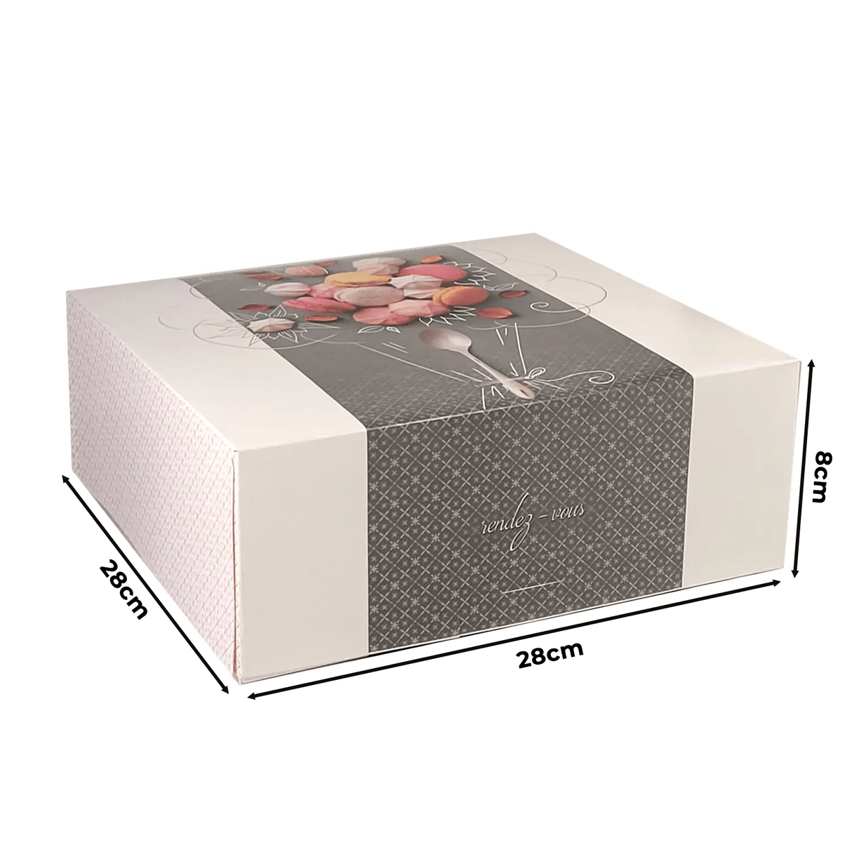 Cutie pentru prăjituri Rendez Vous, cu capac atașat, 28x28x8 cm