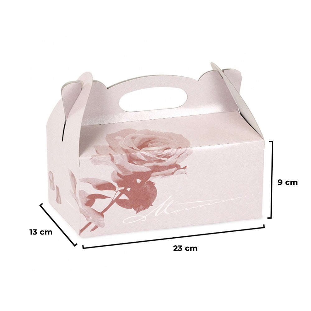 Cutie pentru prăjituri din carton cu mâner, 23x16x9cm