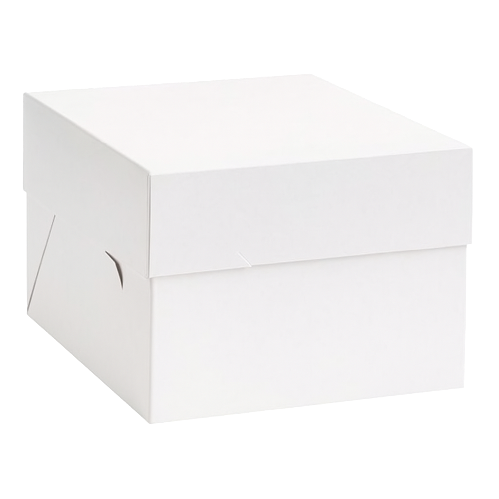 Cutie din carton pentru transportul tortului, cu capac separat, alb, Decora