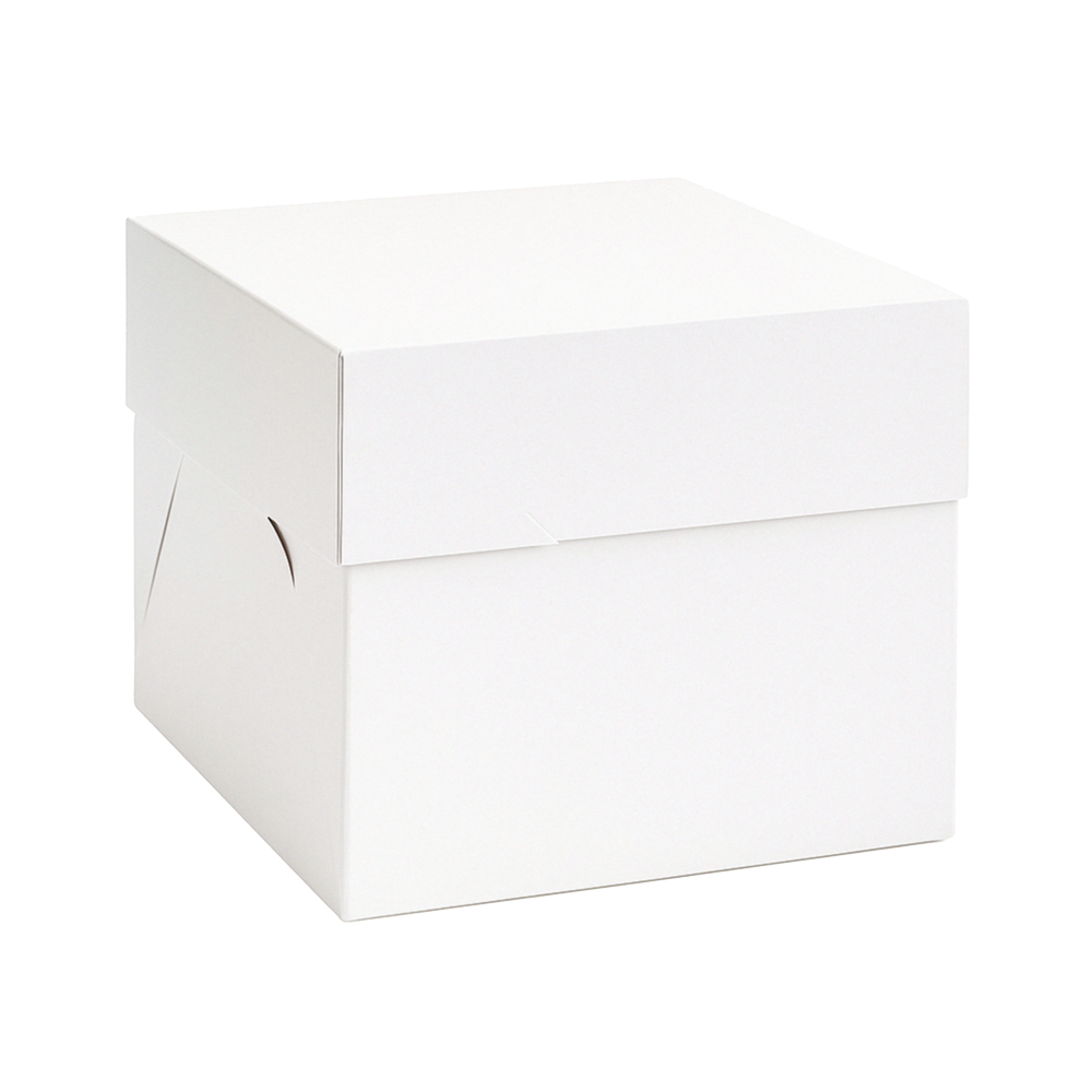 Cutie din carton pentru transportul tortului, cu capac separat, alb, Decora