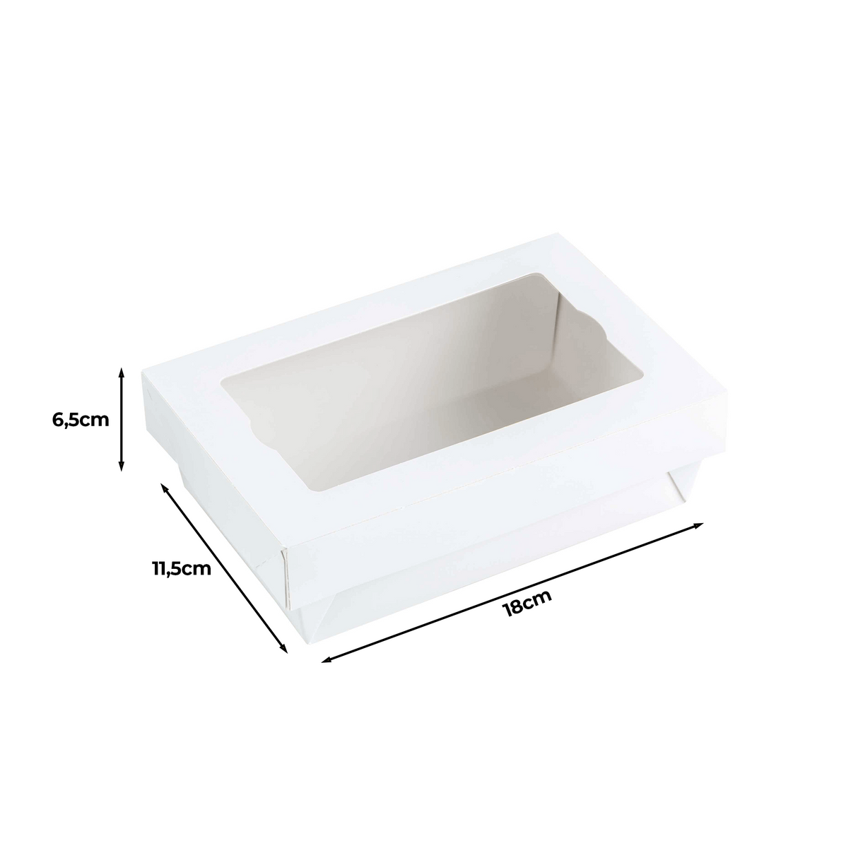 Cutie multifood, carton alb, cu fereastră, 18x11,5x6,5cm, 1600 ml, 40buc/set