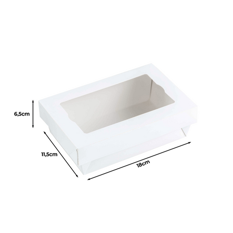 Cutie multifood, carton alb, cu fereastră, 18x11,5x6,5cm, 1600 ml, 40buc/set