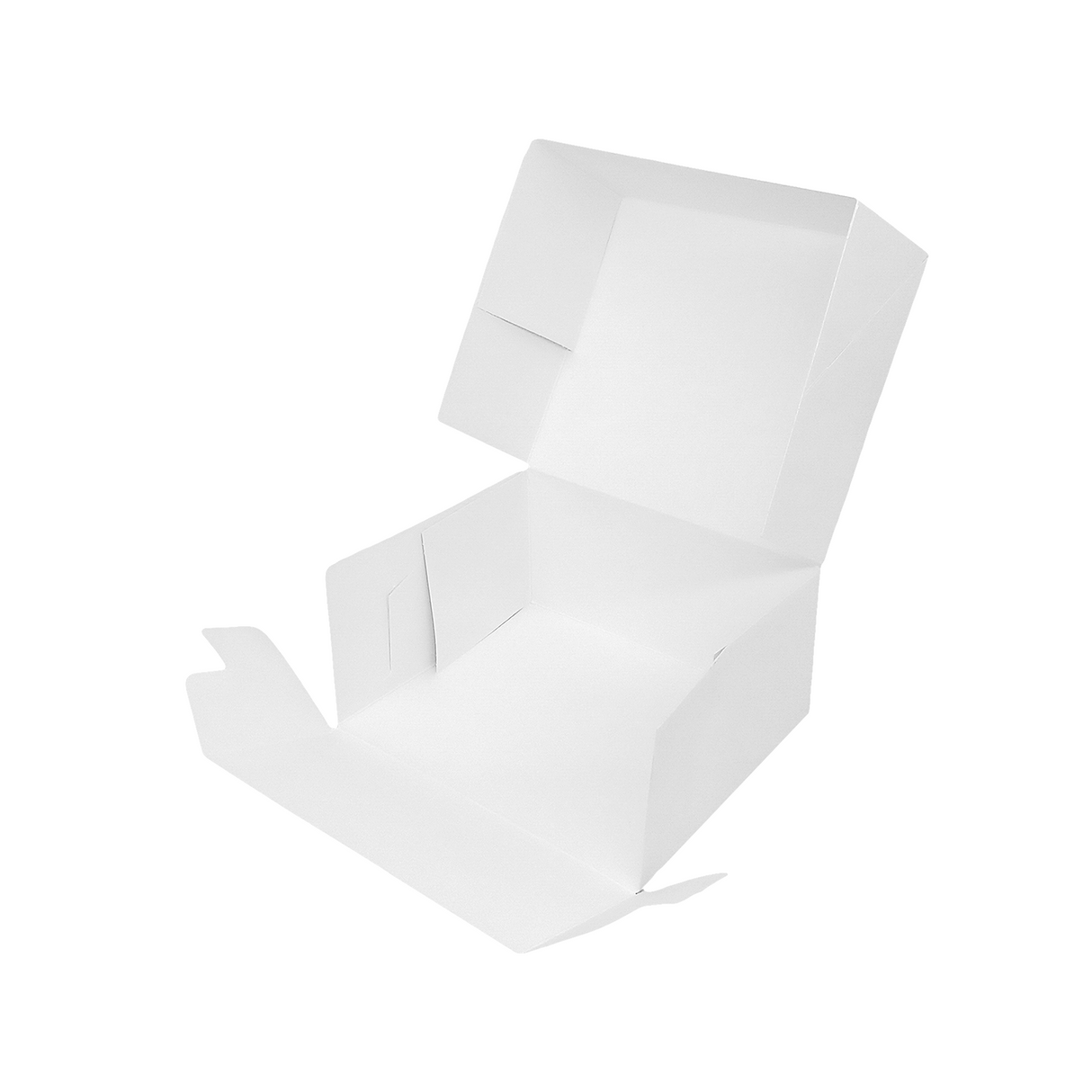 Cutie prăjituri, diamond, carton alb, deschidere frontală, capac atașat, 16x14x8cm