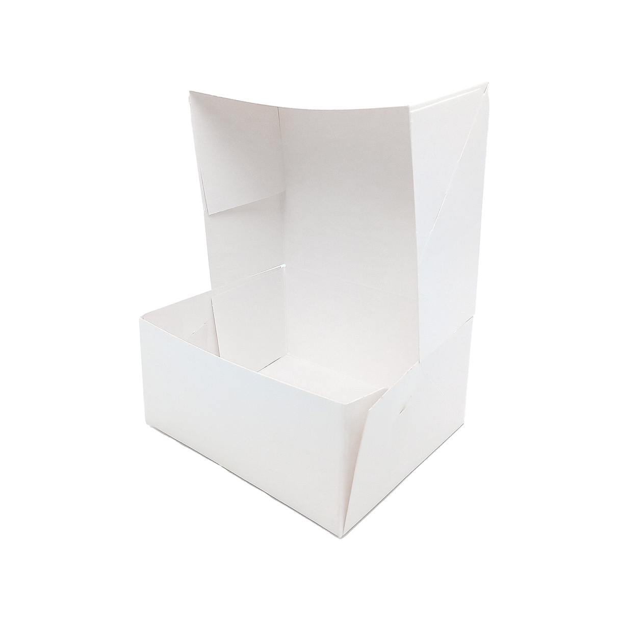 Cutie prăjituri, diamond, carton alb, deschidere frontală, capac atașat, 16x14x8cm