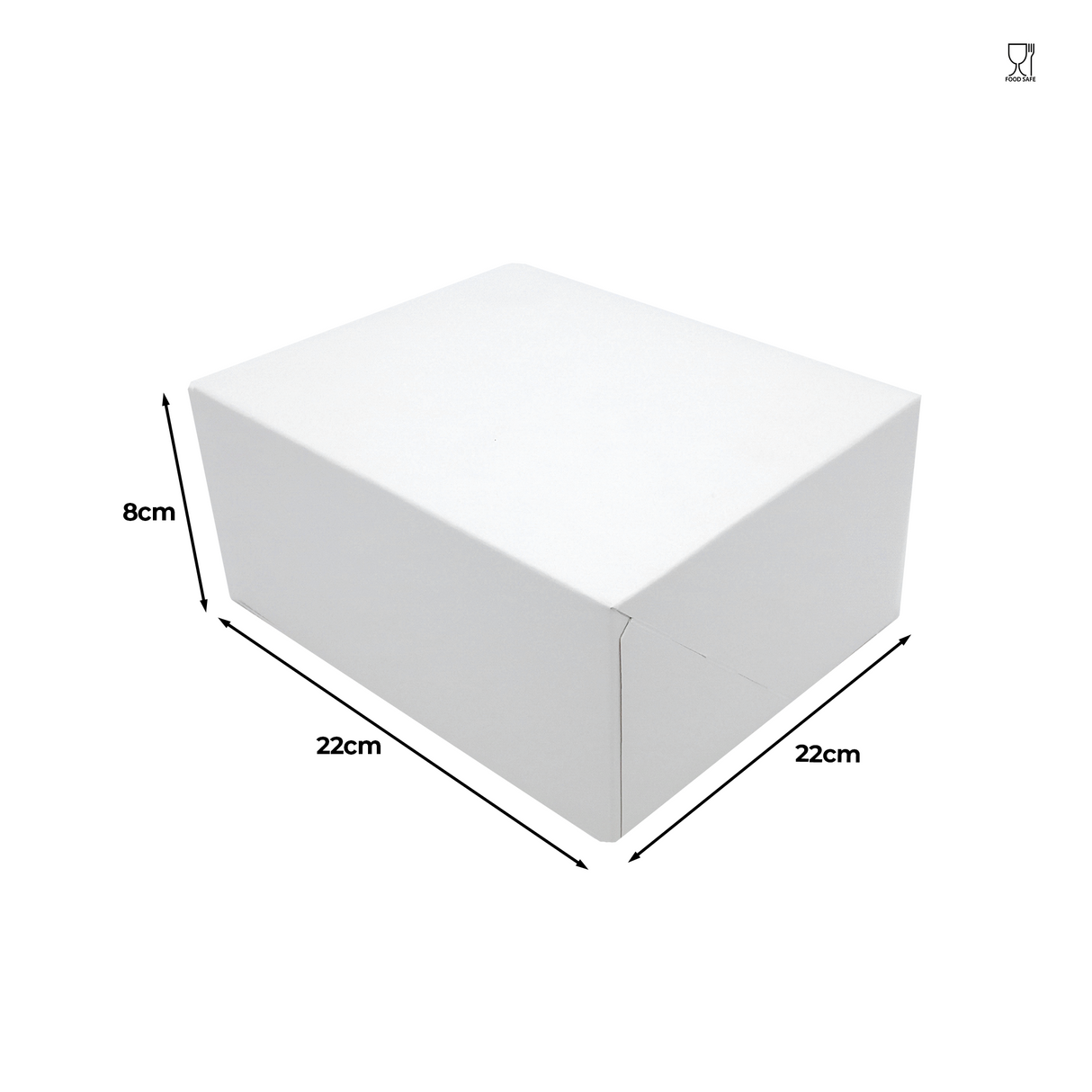 Cutie prăjituri, diamond, carton alb, capac atașat, 22x22x8cm