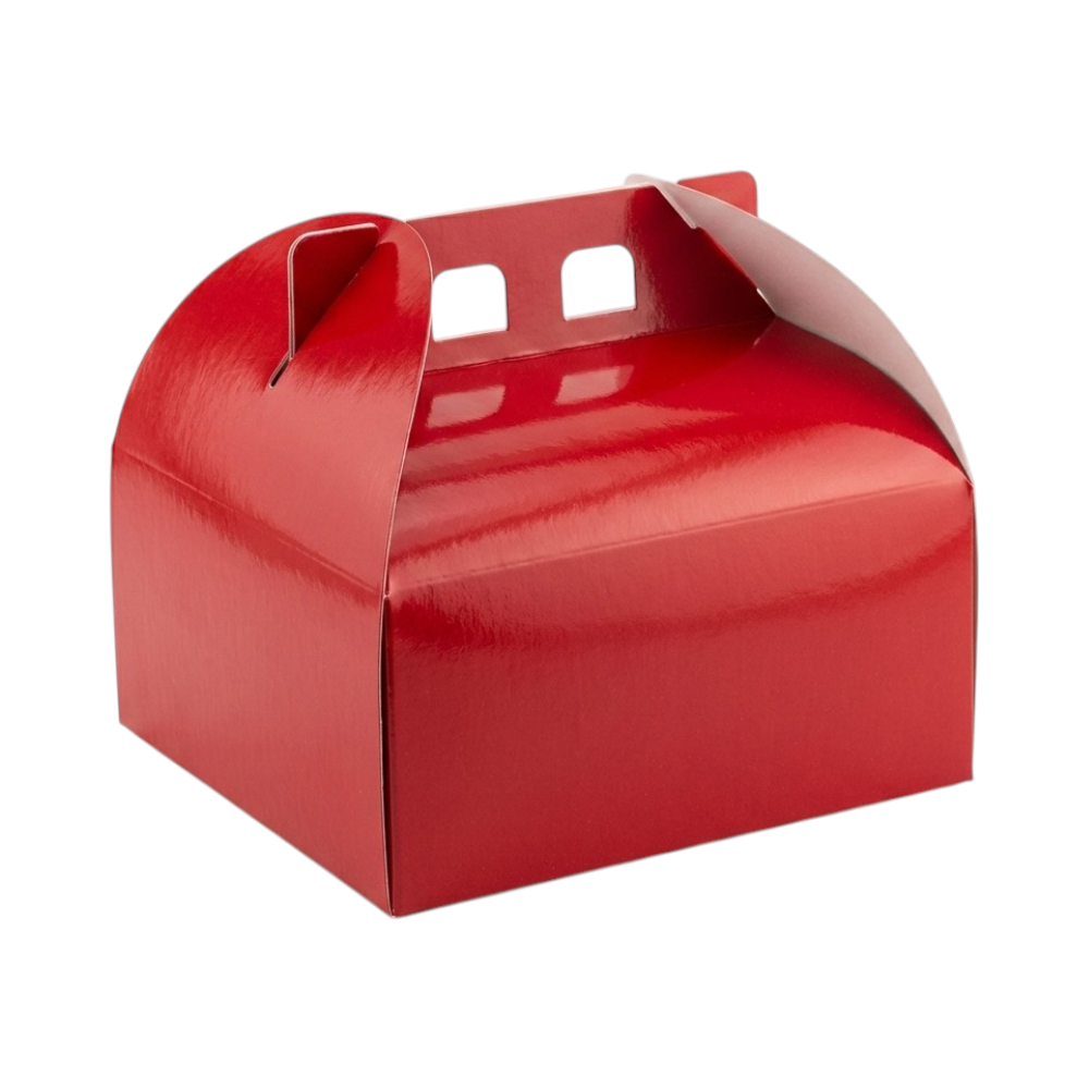 Cutii pentru tort din carton, cu mâner, diverse culori (25 buc/set)
