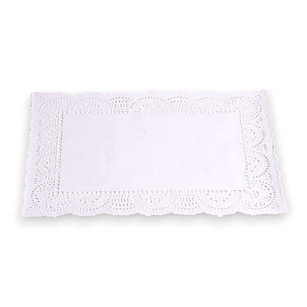 Dantelă pentru tort, hârtie, dreptunghiulară, alb (100buc/set)