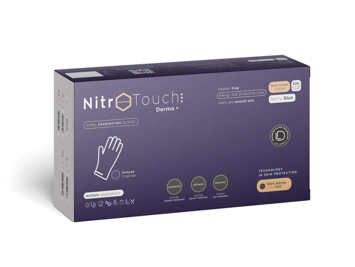 Nitro Touch Derma Plus, mănuși din nitril, albastru închis, L