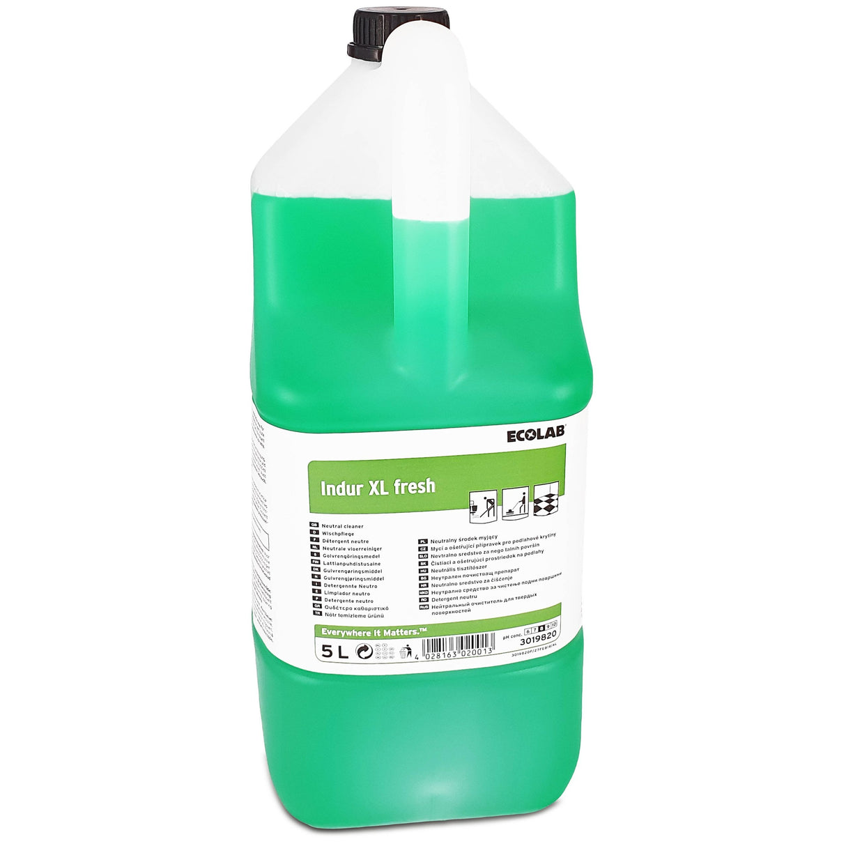 Ecolab Indur XL Fresh, detergent concentrat pentru pardoseli, suprafețe lucioase și poroase, parfumat, 5L