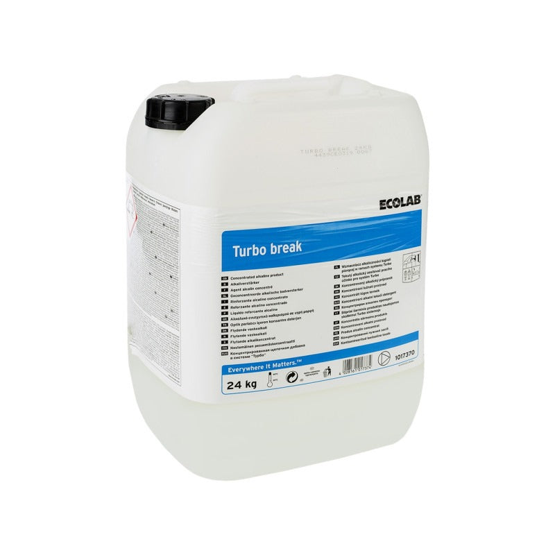 Ecolab Turbo Break, aditiv alcalin concentrat pentru mașina de spălat textile, 24kg