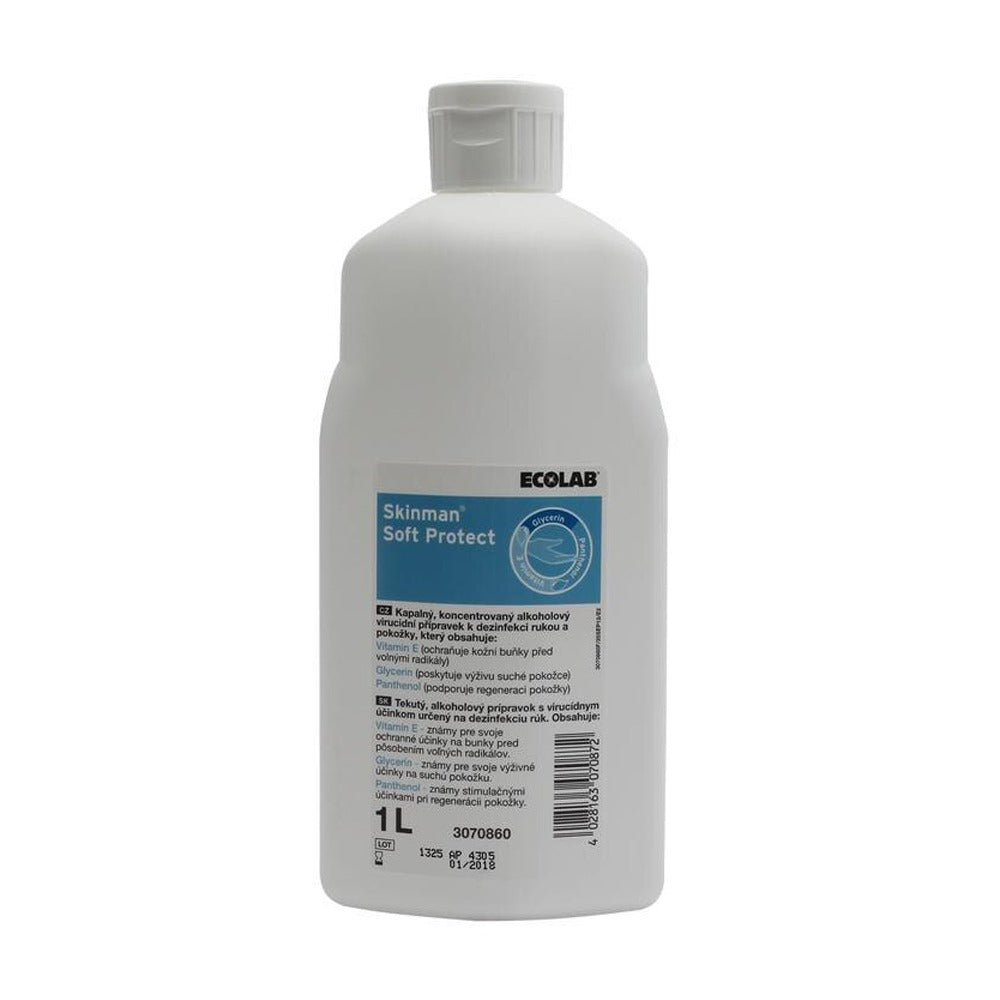 Ecolab Skinmann Soft Protect, dezinfectant cu pompiță pentru mâini, cu aviz biocid MS, 1L