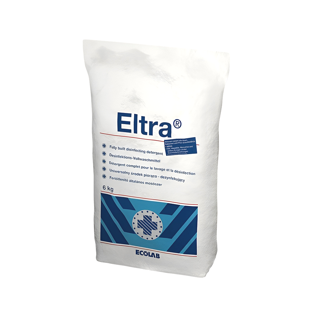 Detergent dezinfectant pentru textile, Ecolab Eltra, pulbere pe bază de acid peracetic, cu aviz biocid MS, 6kg