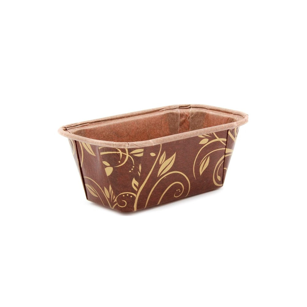 Formă copt mini chec, hârtie maro, rezistentă la grăsimi, antiaderentă, termorezistentă, 8x4x4cm