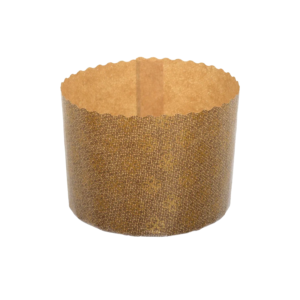 Formă copt Panettone, hârtie maro, rezistentă la grăsimi, desprindere ușoară, termorezistentă, 500g, 13,4x9,5cm