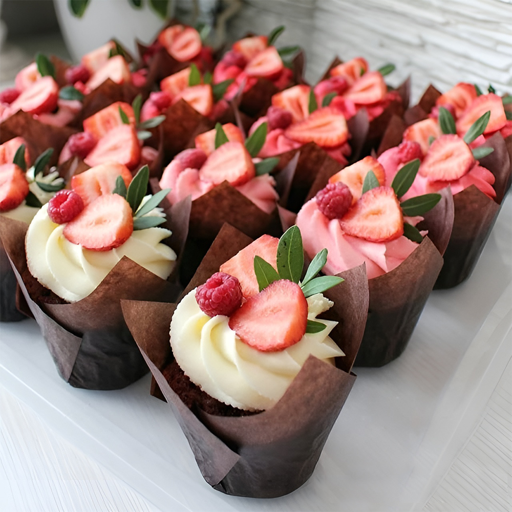 Forme pentru brioșe din hârtie, ⌀ 3,5 cm x 6 cm, rezistente la grăsimi (250 bucăți/set)