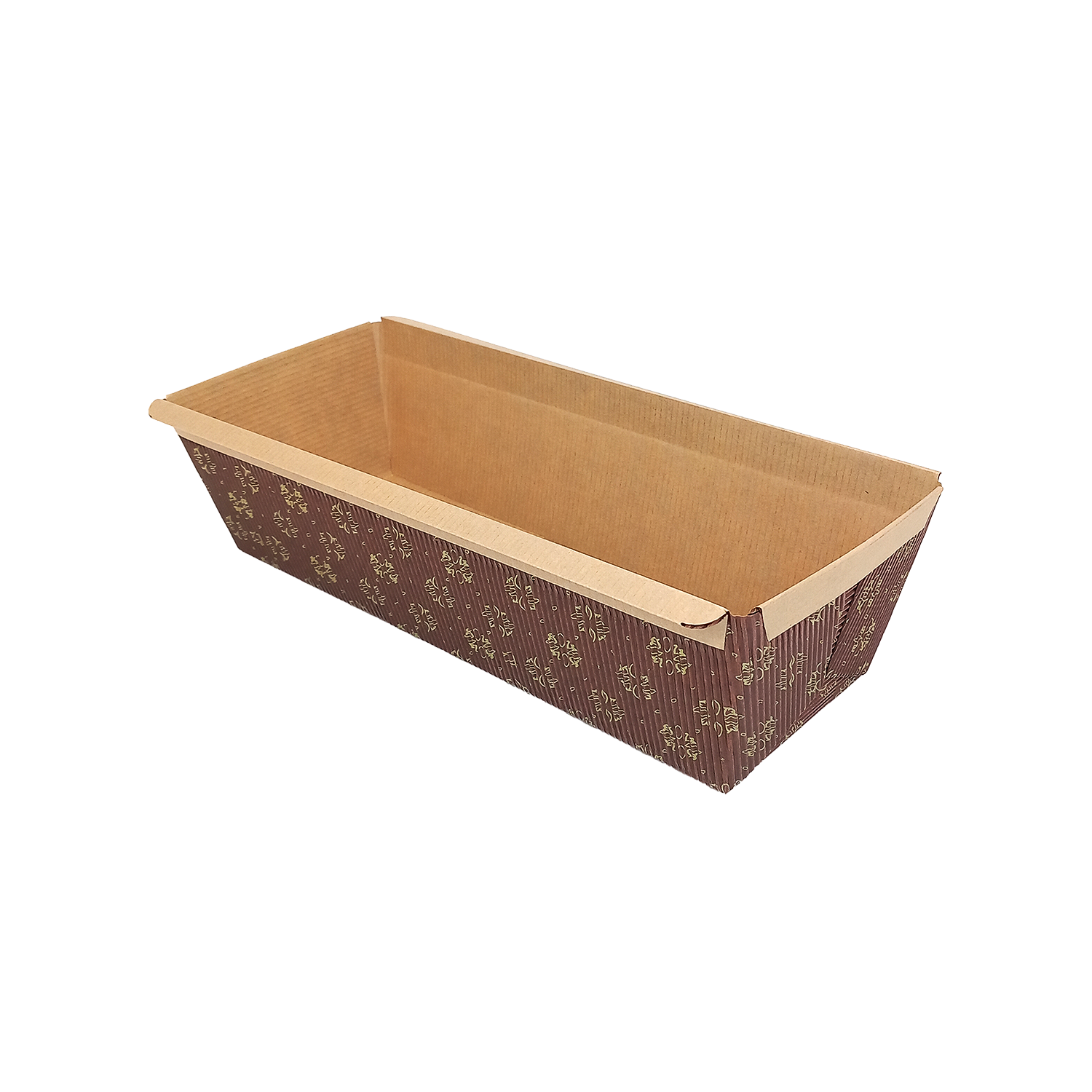 Formă de cozonac / chec, carton, pentru copt, 400 gr, 22,5 x 7 x 6,5 cm, rezistentă la grăsimi, termorezistentă (50buc/set)