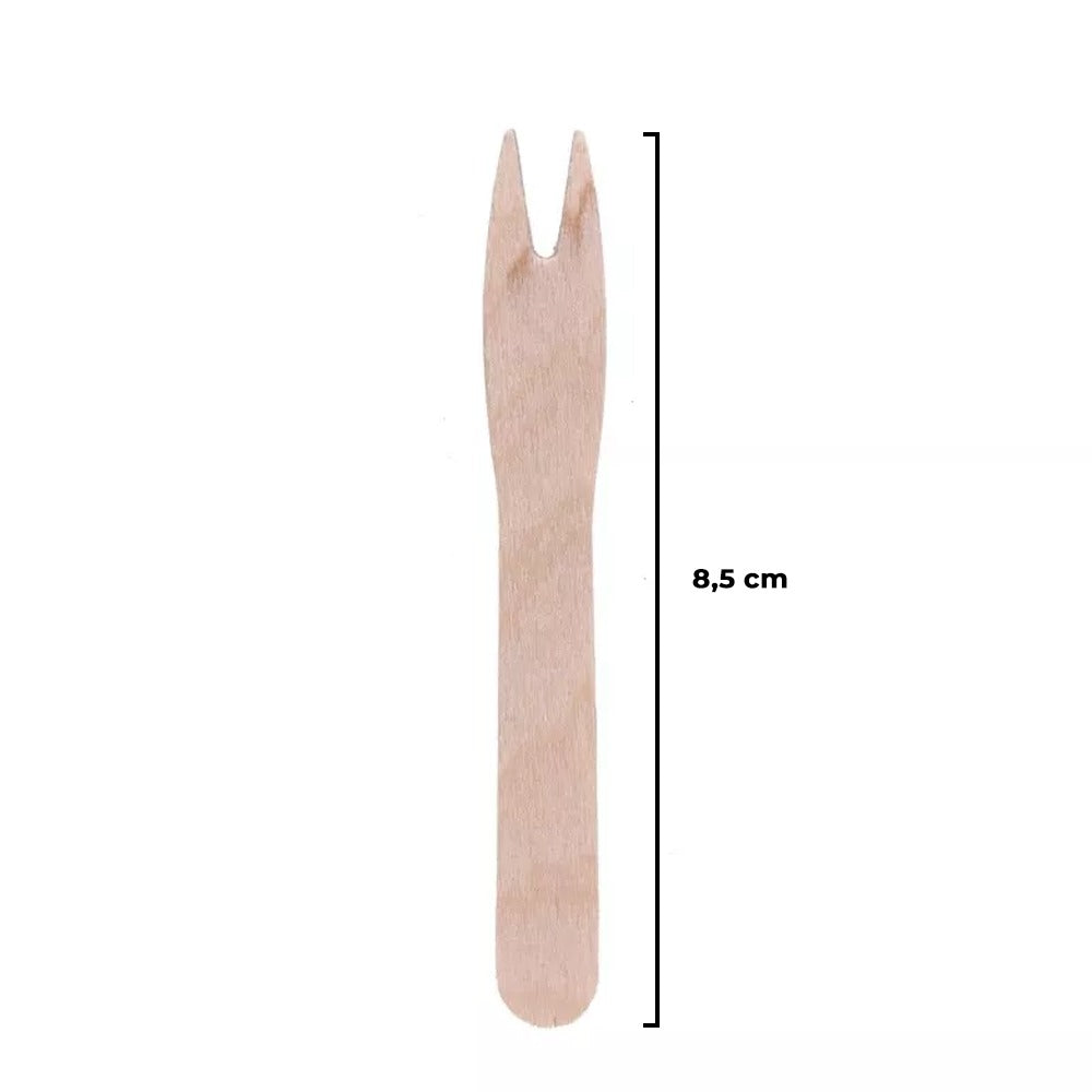 Furculițe din lemn pentru cartofi prăjiți, 8,5cm, 1000 bucăți/set