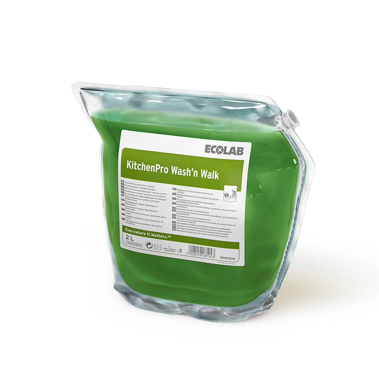 Ecolab Kitchen Pro Wash'n Walk, detergent fără clătire pentru pardoselile din bucătării, 2L