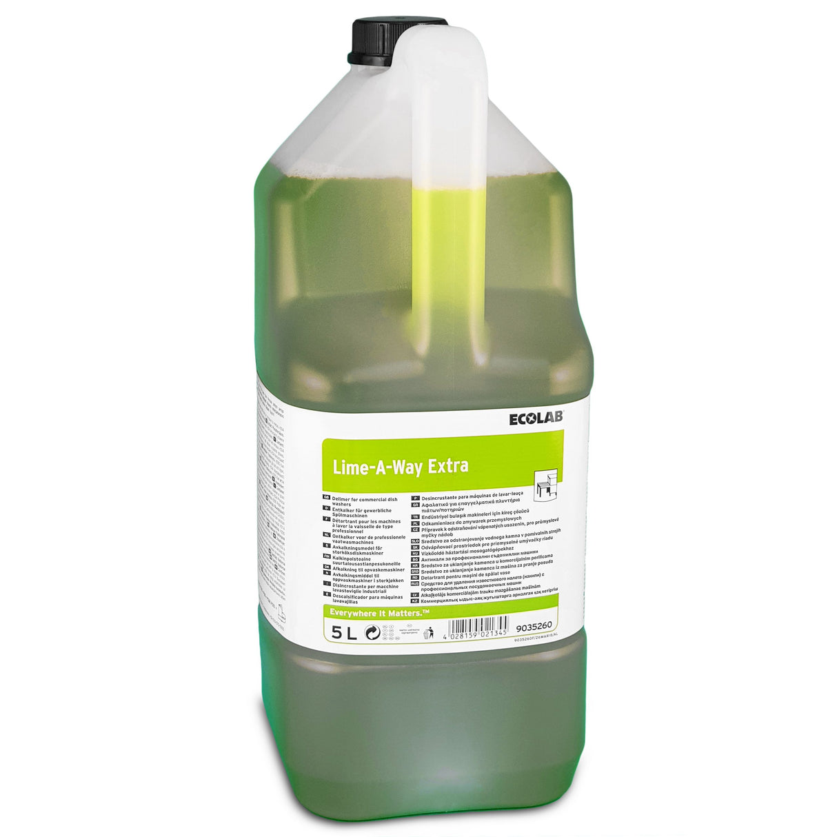 Ecolab Lime-A-Way Extra, detartrant/anticalcar profesional superconcentrat pentru mașina de spălat vase, 5L
