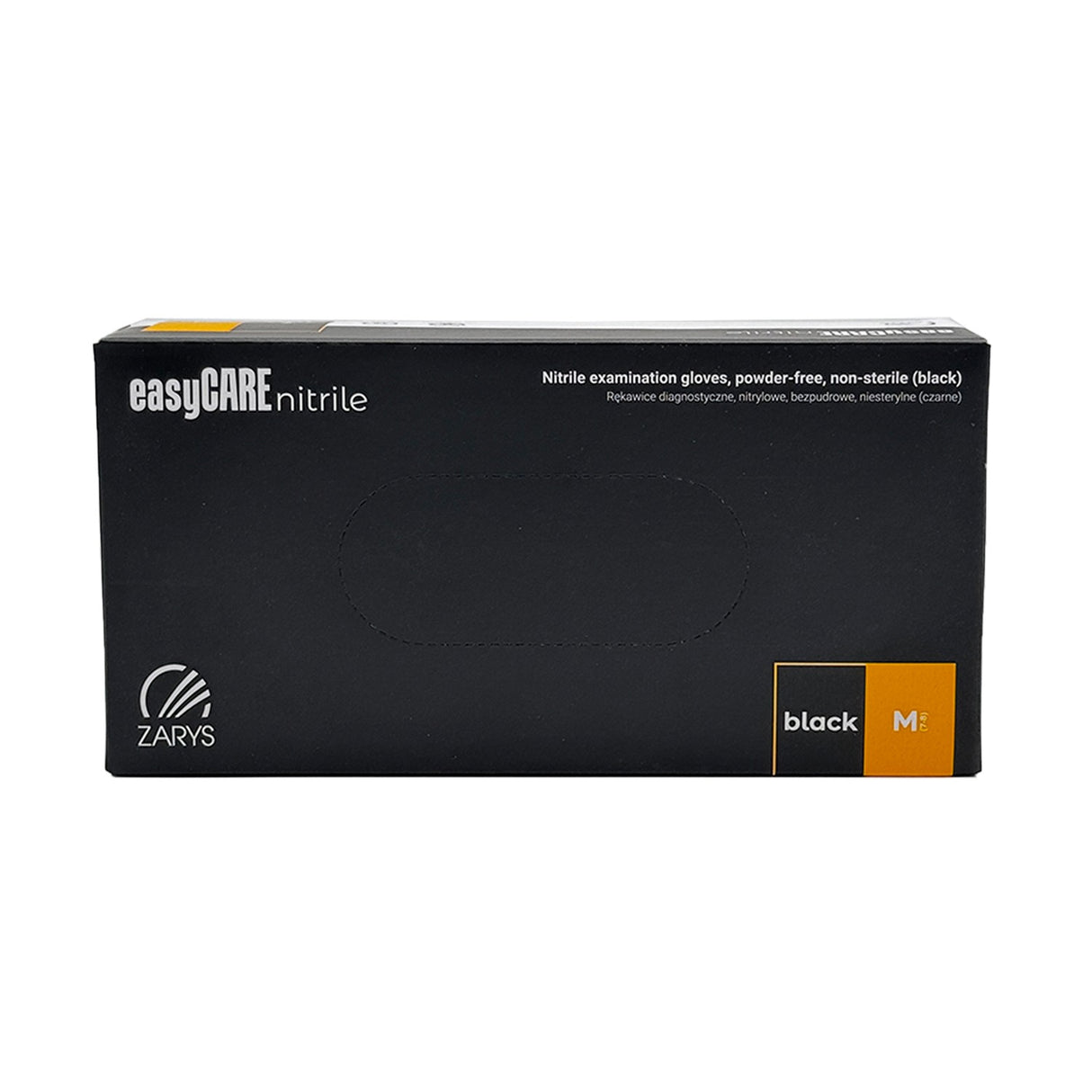 Mănuși nepudrate din nitril, Zarys, negre, mărimea M, (100buc/set)
