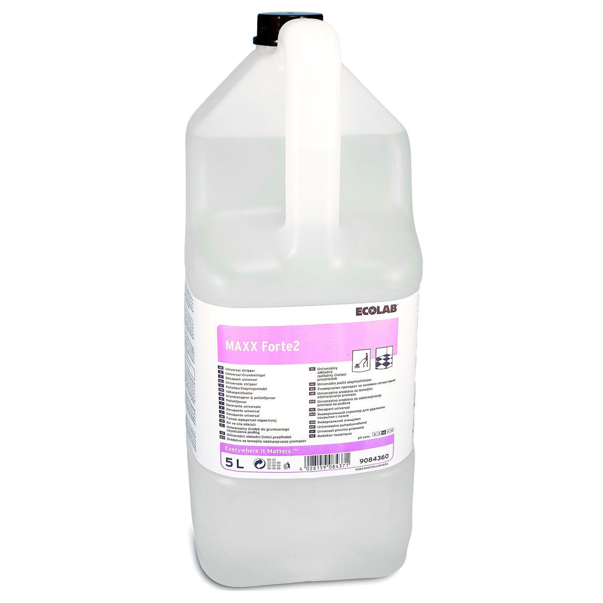 Ecolab Maxx Forte2, detergent decapant profesional pentru pardoseli din cauciuc și piatră, 5L